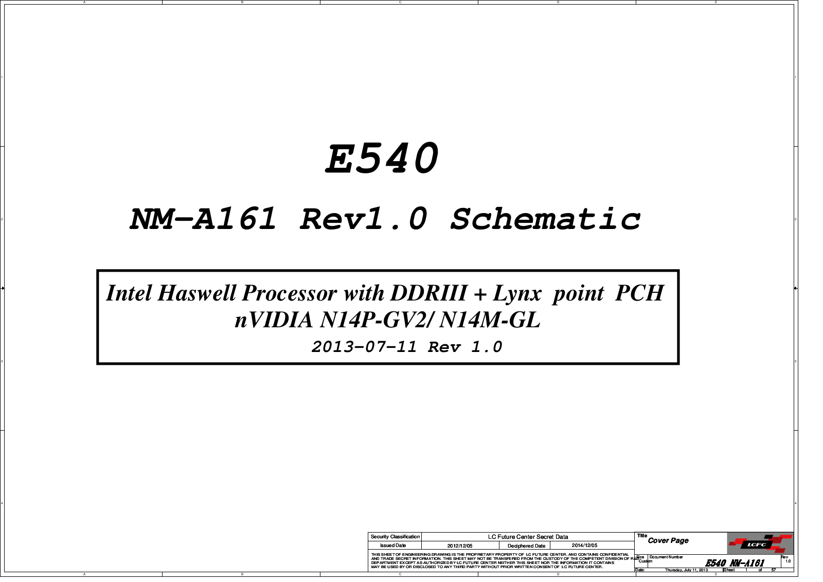 Lenovo ThinkPad Edge E540 Schematic