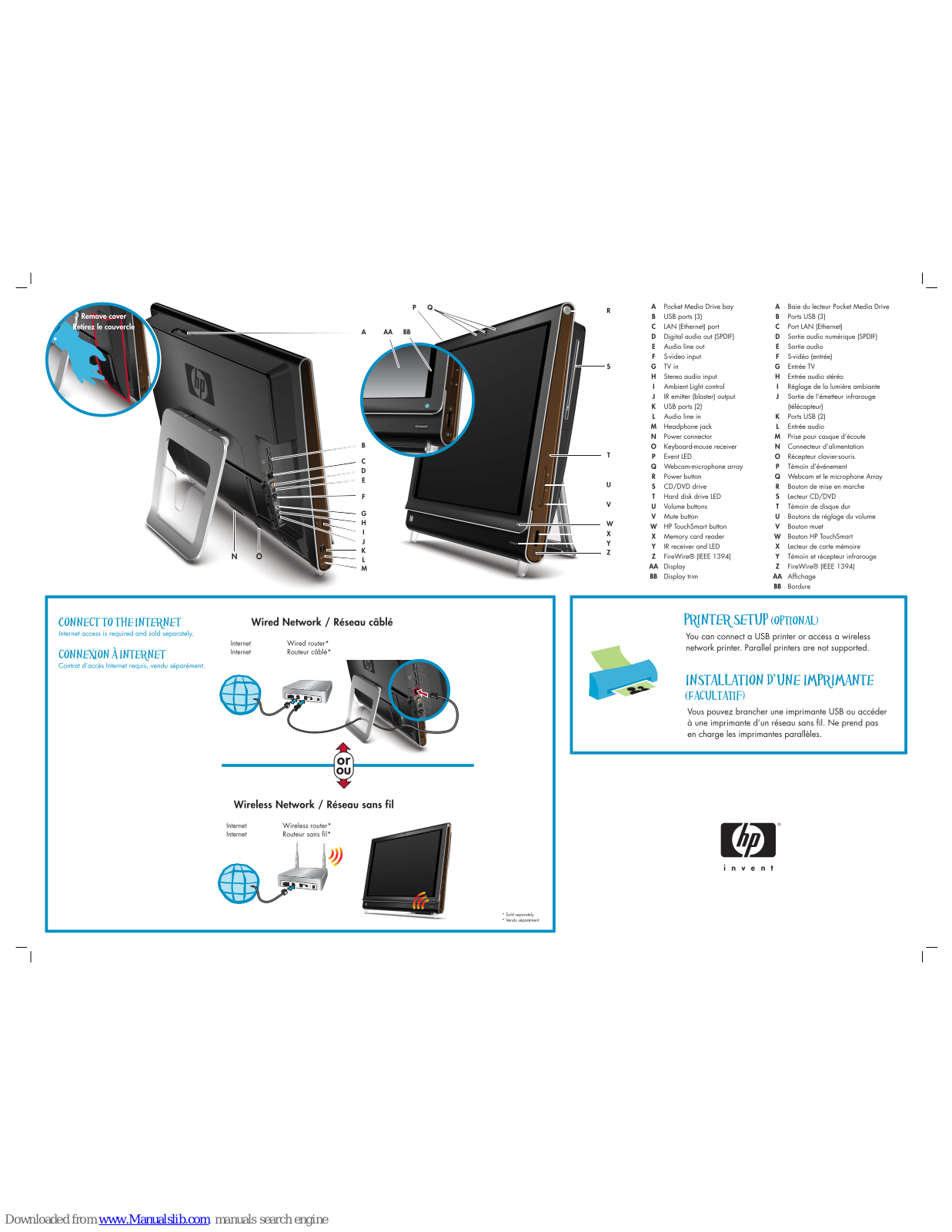 HP TouchSmart IQ816, TouchSmart IQ815, TouchSmart IQ800, TouchSmart IQ804 Quick Start Manual