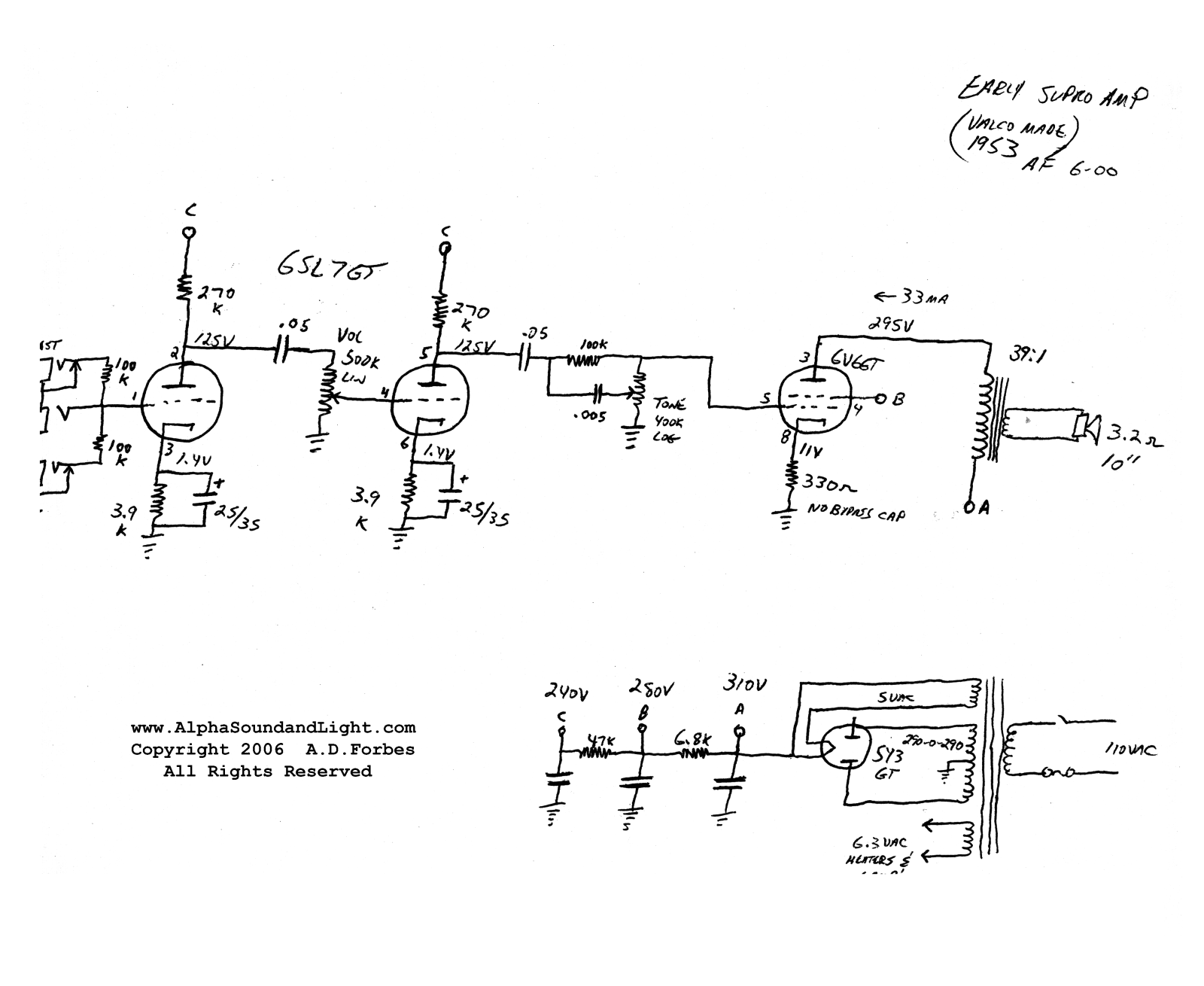 Supro valco schematic