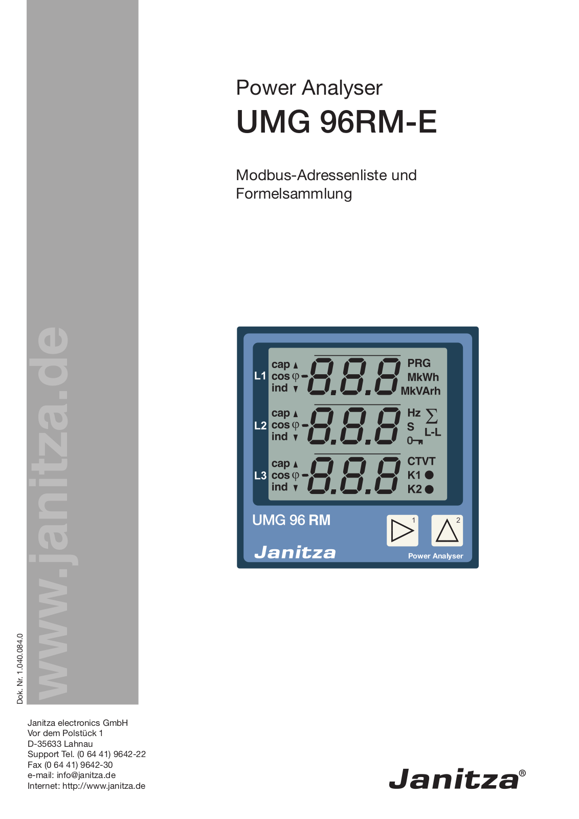 Janitza UMG 96RM-E User guide