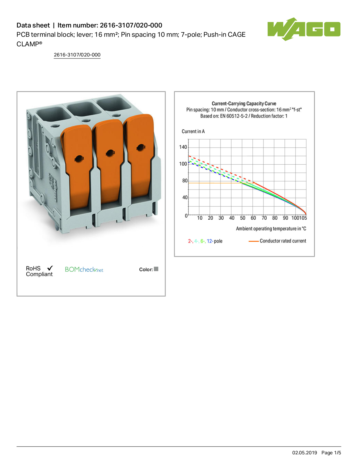 Wago 2616-3107/020-000 Data Sheet