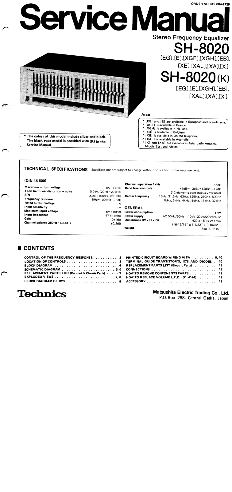 Technics SH-8020 Service Manual