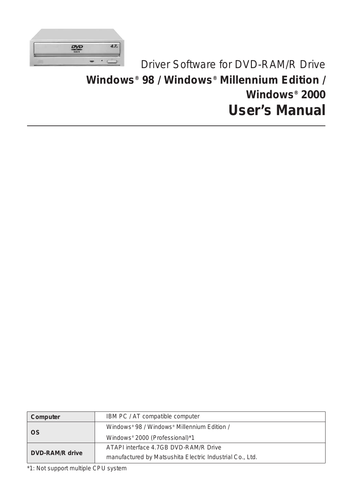 Panasonic lf-d311 Operation Manual