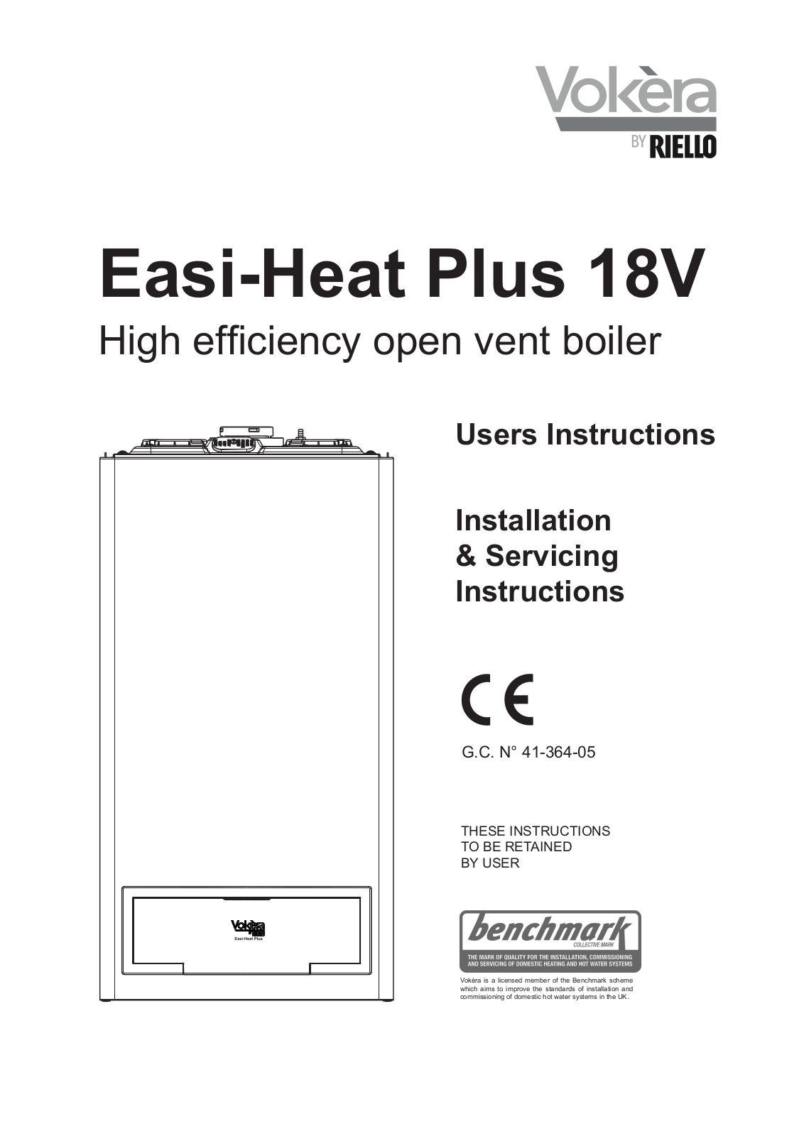Vokera Easy-Heat Plus 18V USER MANUAL (Cod. 628.19768-200 10/99 - Ed.1)