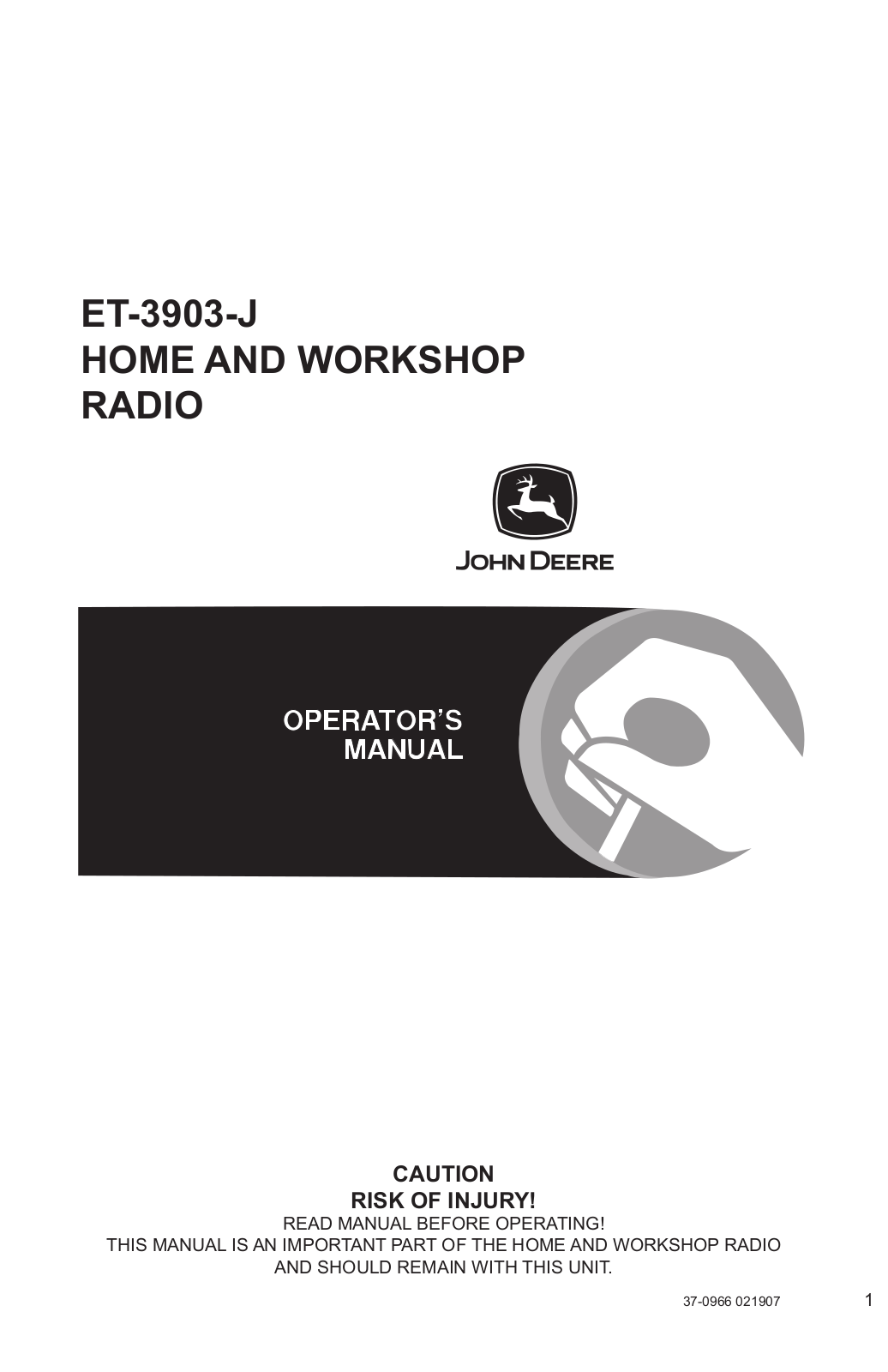 John Deere ET-3903-J User Manual