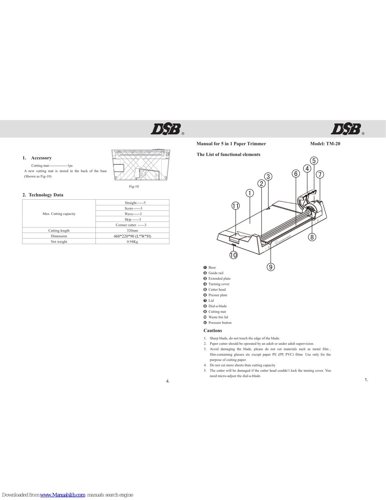 DSB TM-20 User Manual