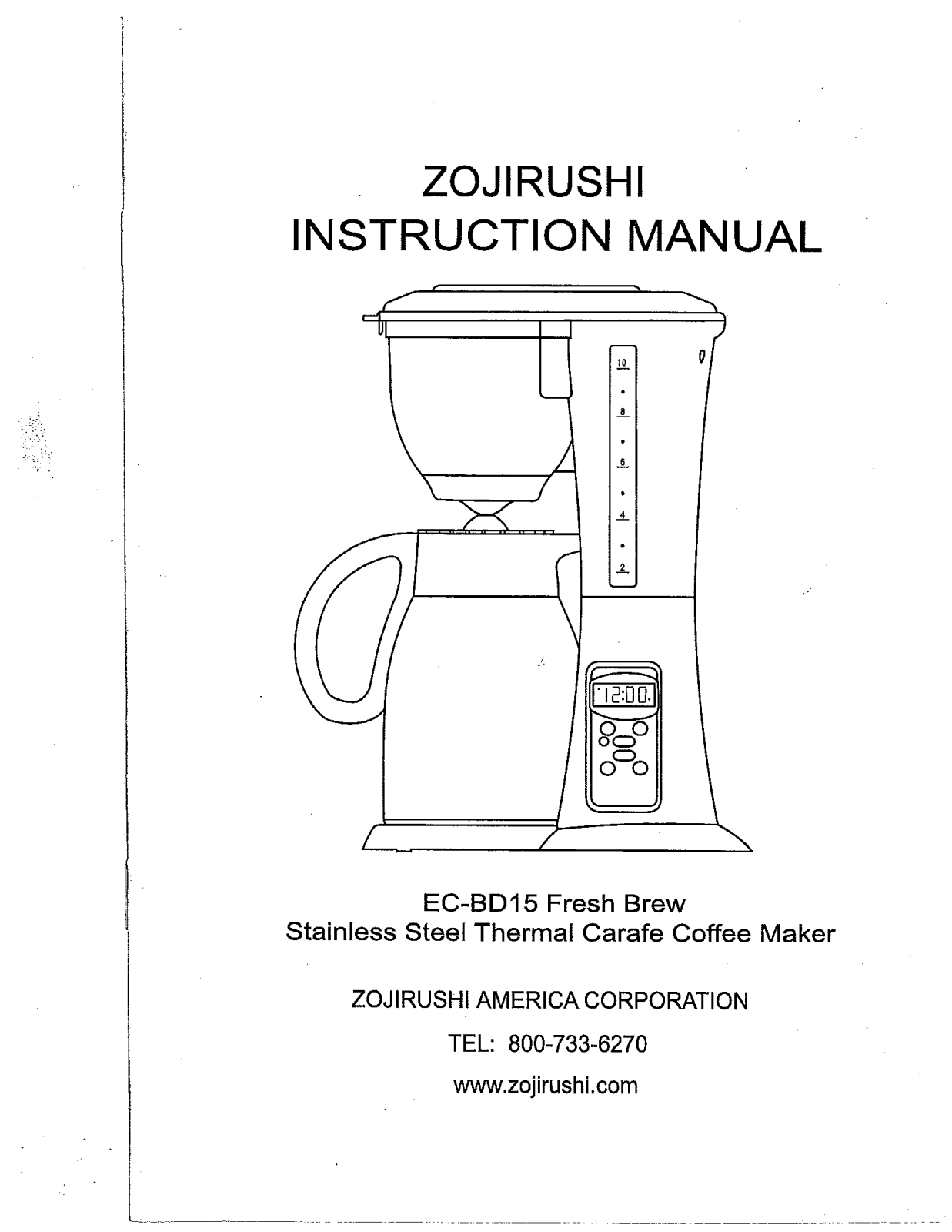 Zojirushi EC-BD15 Owner's Manual