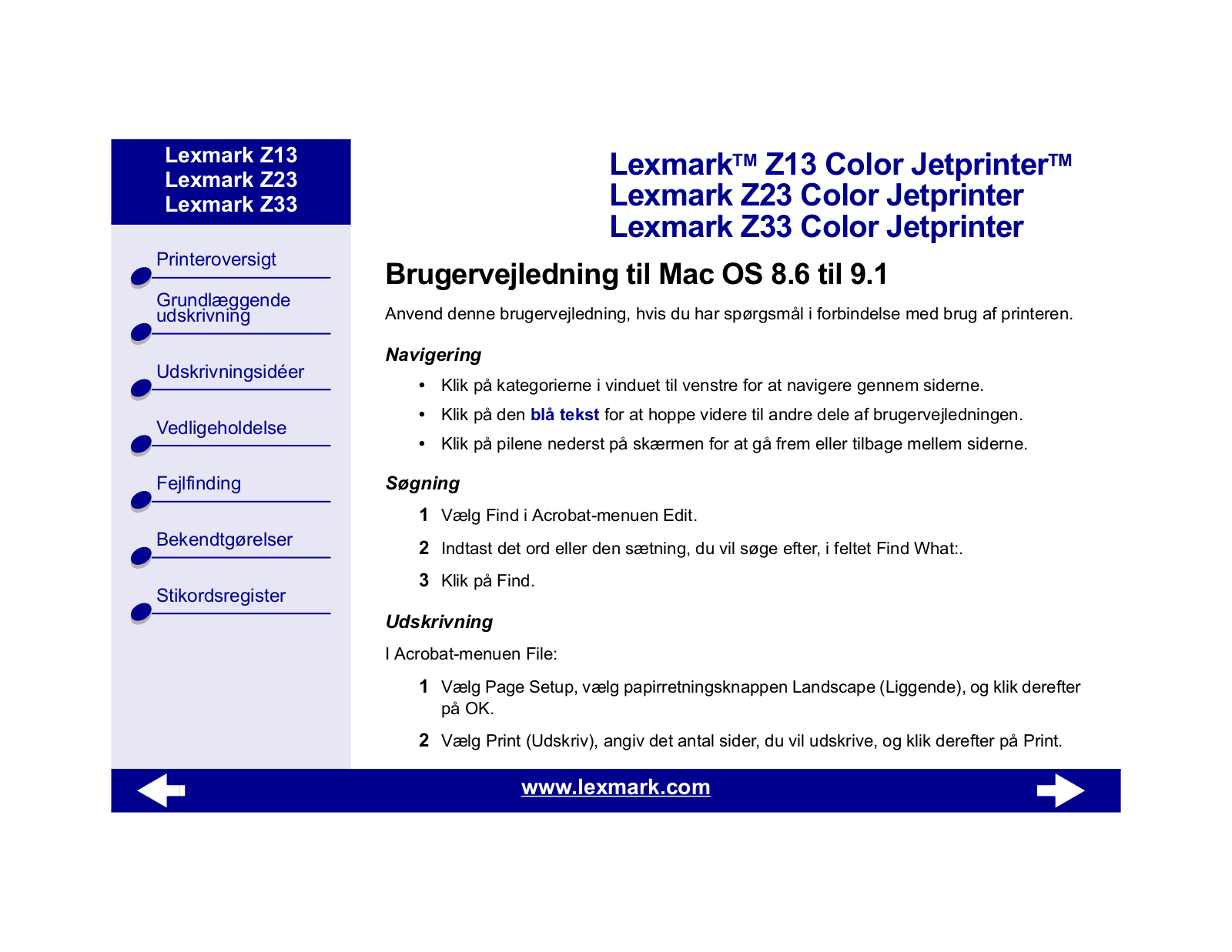 Lexmark Z33, Z23, Z13 User Manual