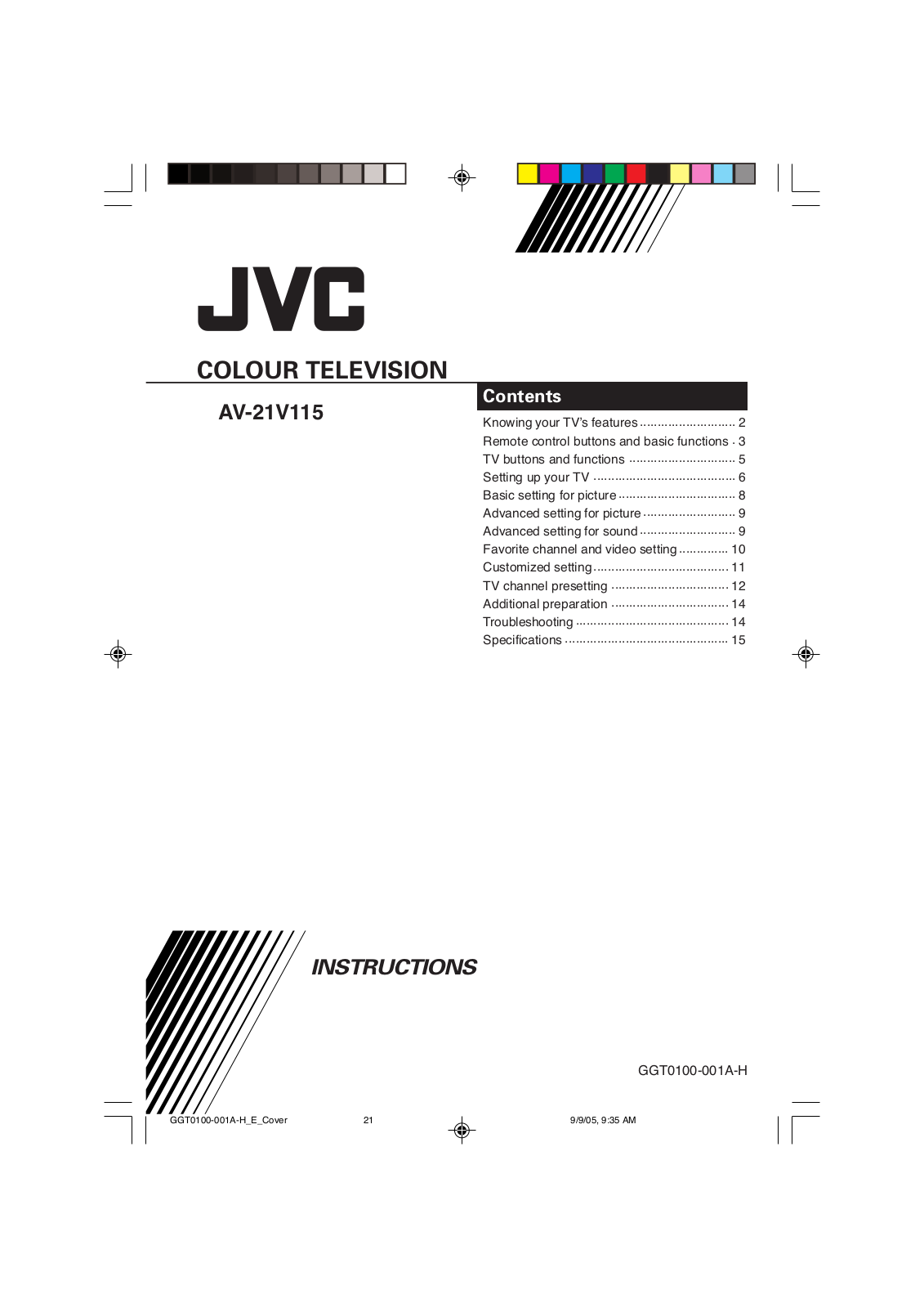 JVC AV-21V115 User Manual