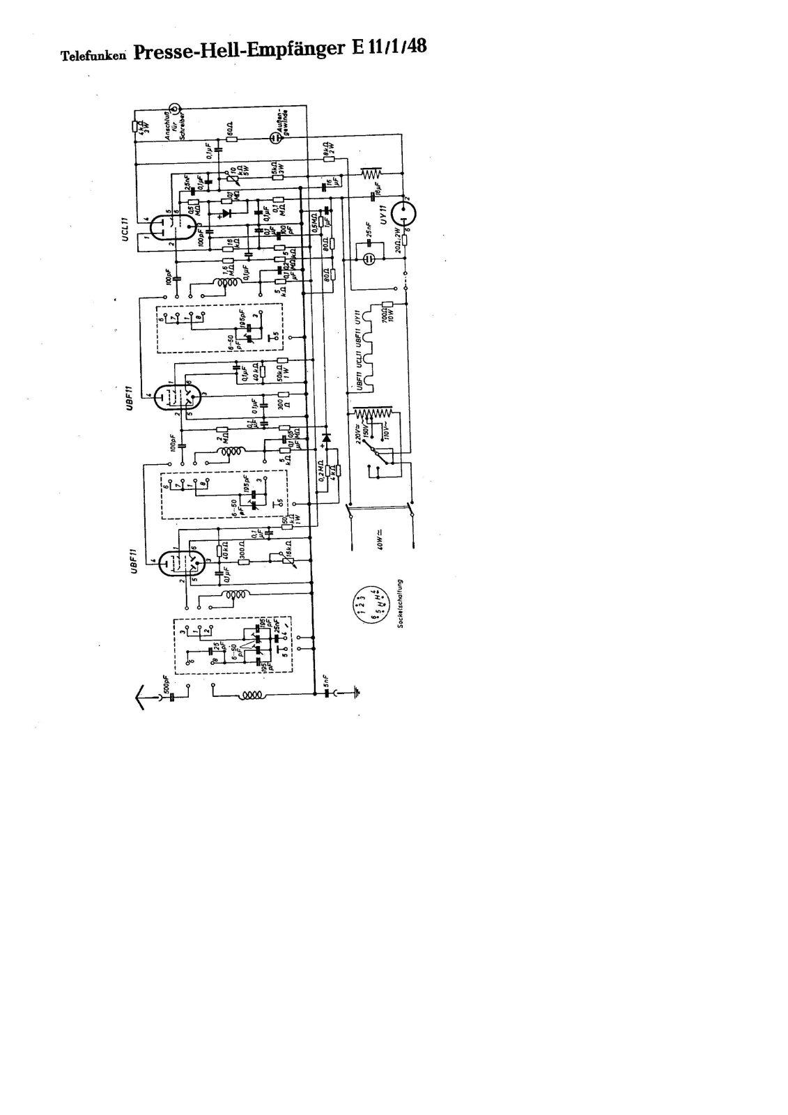 Telefunken E48, E11, E1 Schematic