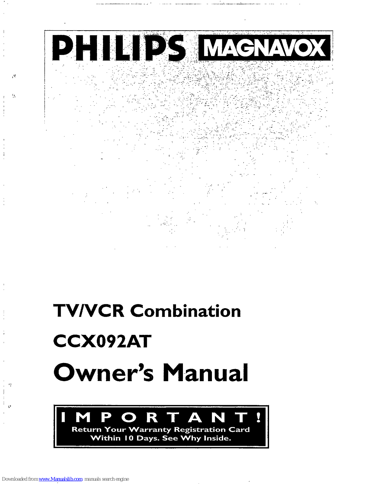 Philips/Magnavox CCX092AT, CCX092AT99, CCX092AT98 Owner's Manual