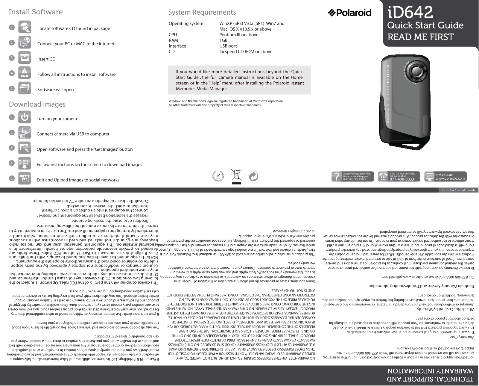 Polaroid iD-642 Quick Start Guide