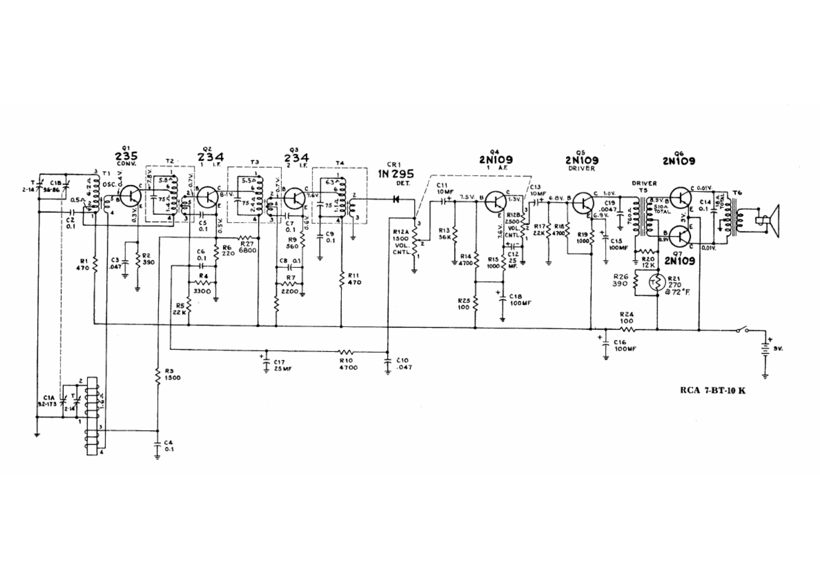 RCA 7bt10k schematic