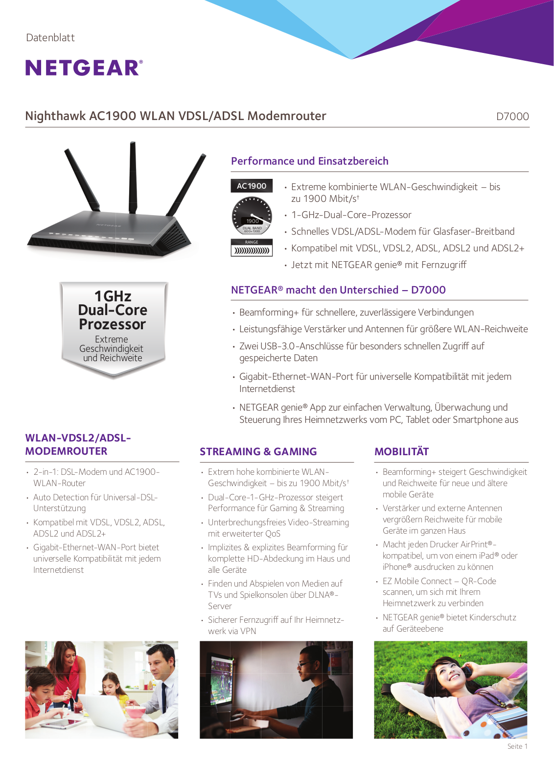 Netgear D7000 Datenblatt