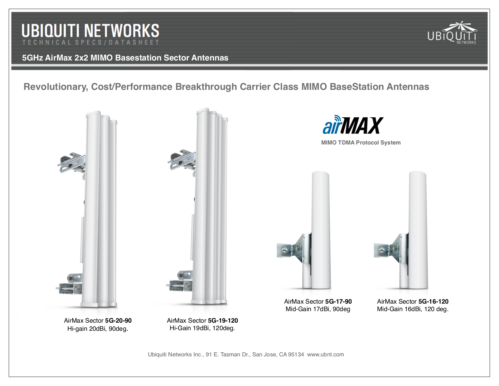 Ubiquiti 5G-20-90 Data sheet