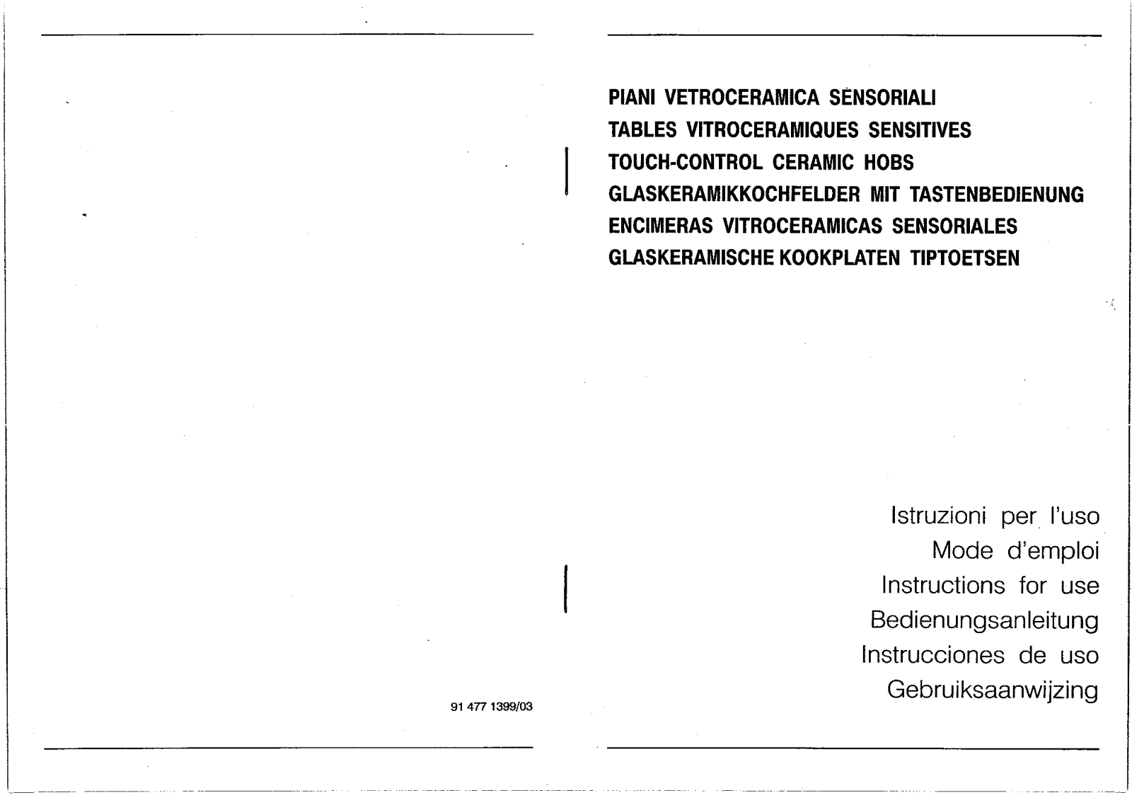 Smeg SE2752EB, SE2752X, SE2752 User Manual