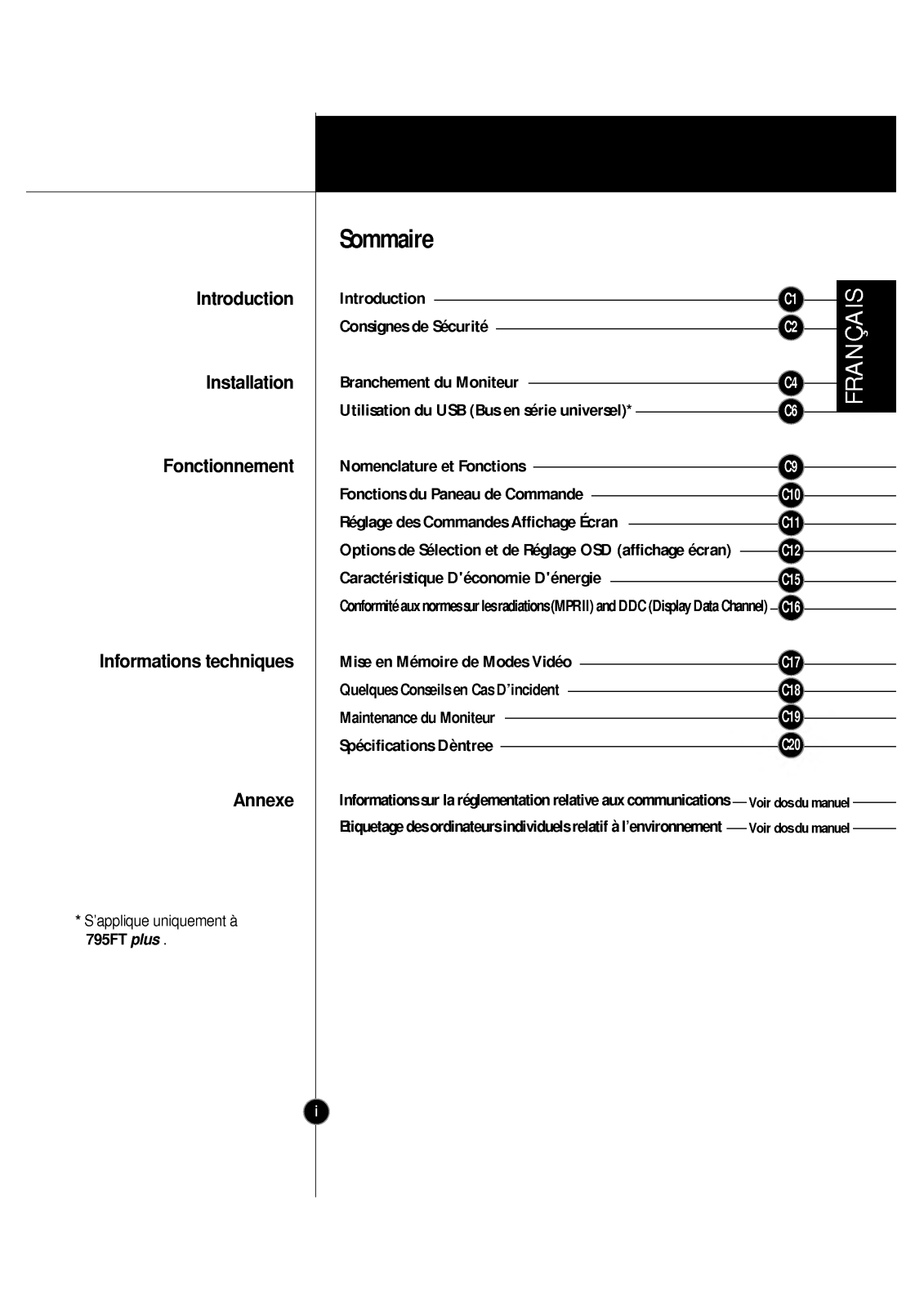 LG FLATRON FB795B, FLATRON FB795BE User Manual