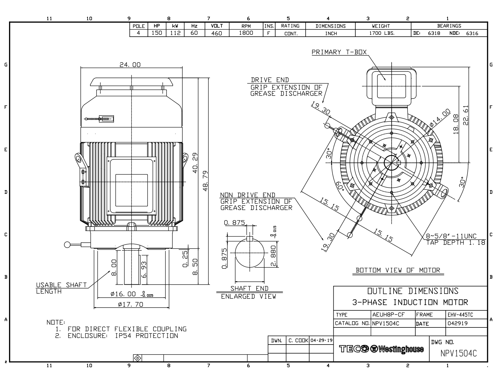 Teco NPV1504C Reference Drawing