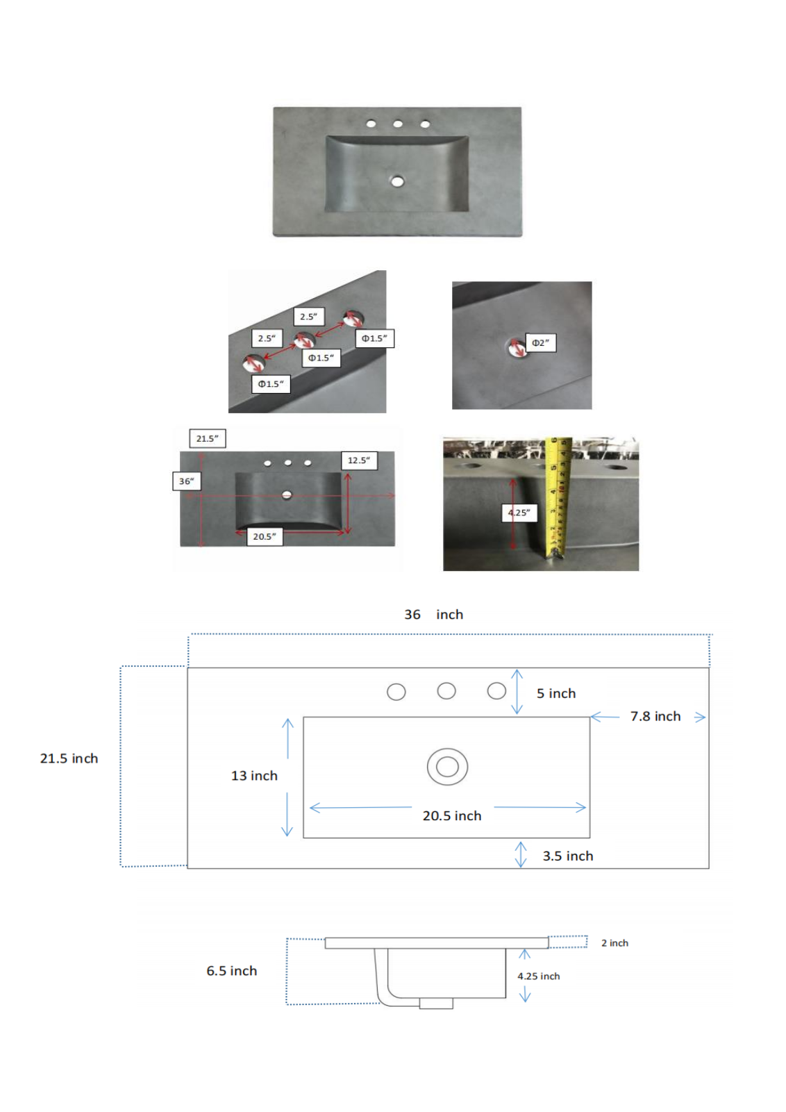 Tile & Top W008081640 Dimensions - ManualMachine.com
