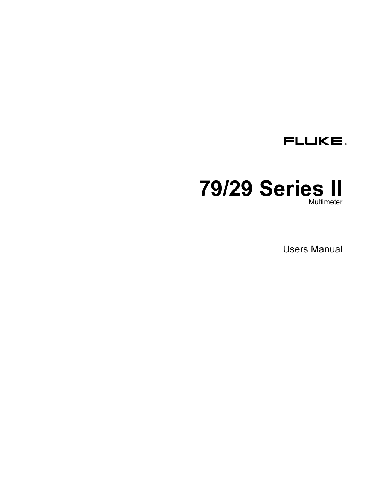 Fluke 79, 29 User Manual