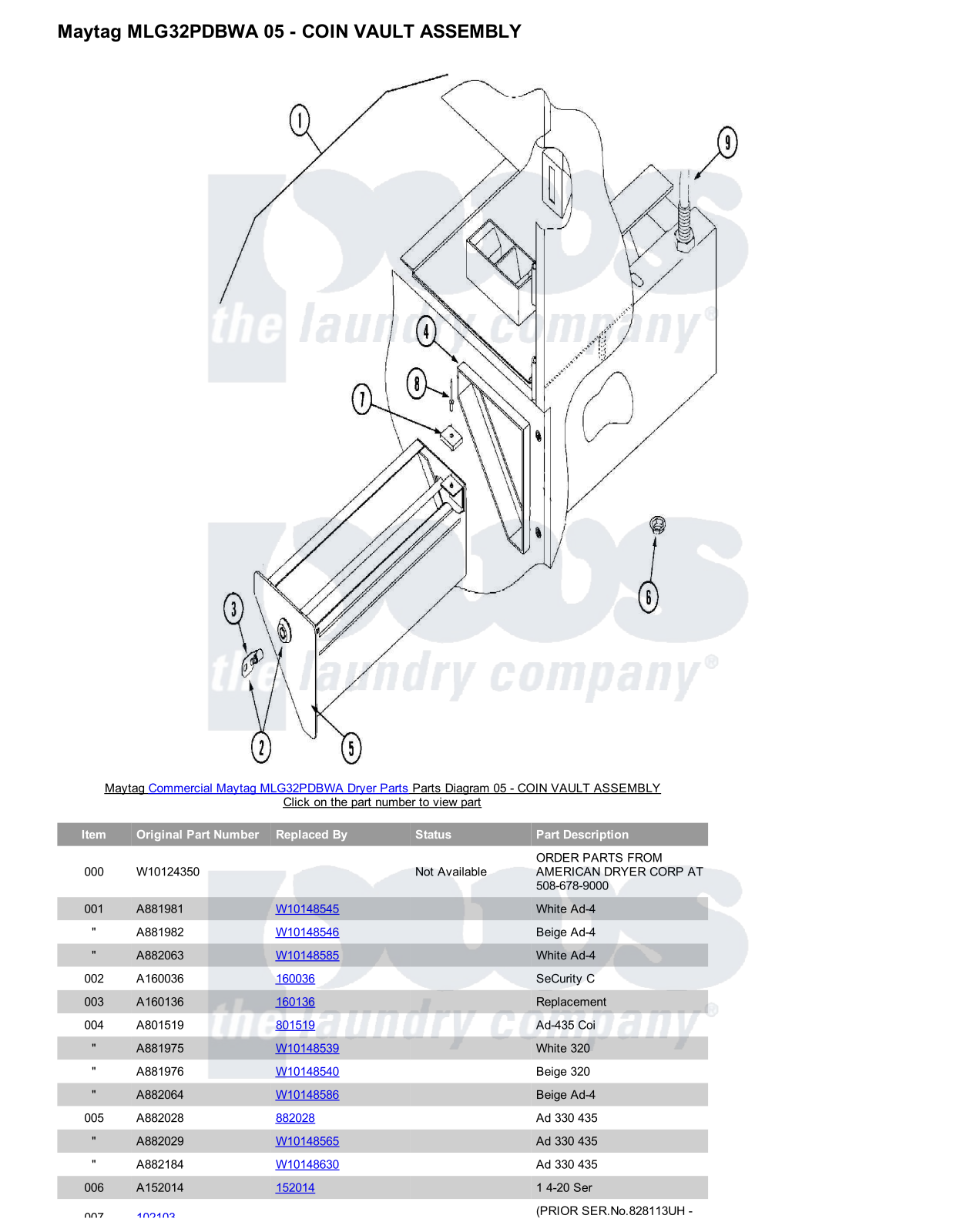 Maytag MLG32PDBWA Parts Diagram