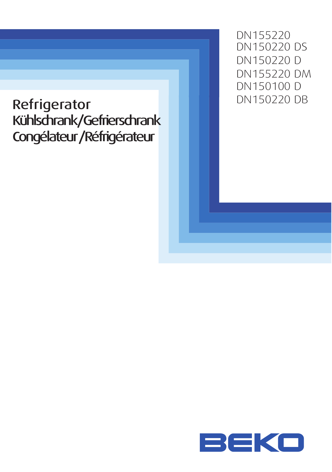 Beko DN150220 DS, DN150220 D, DN155220 DM, DN150100 D, DN150220 DB User manual