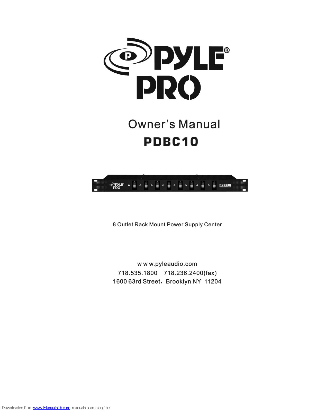 Pyle Pro PDBC10 Owner's Manual