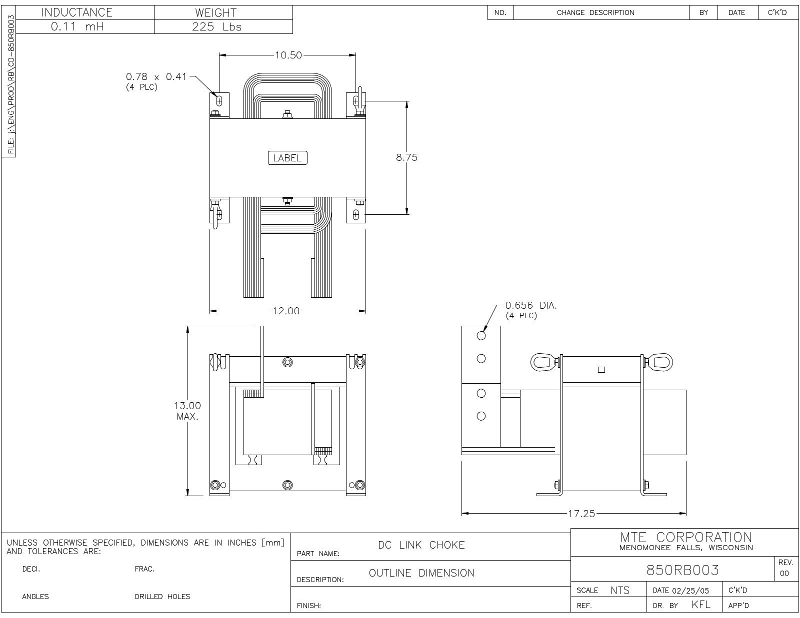 MTE 850RB003 CAD Drawings