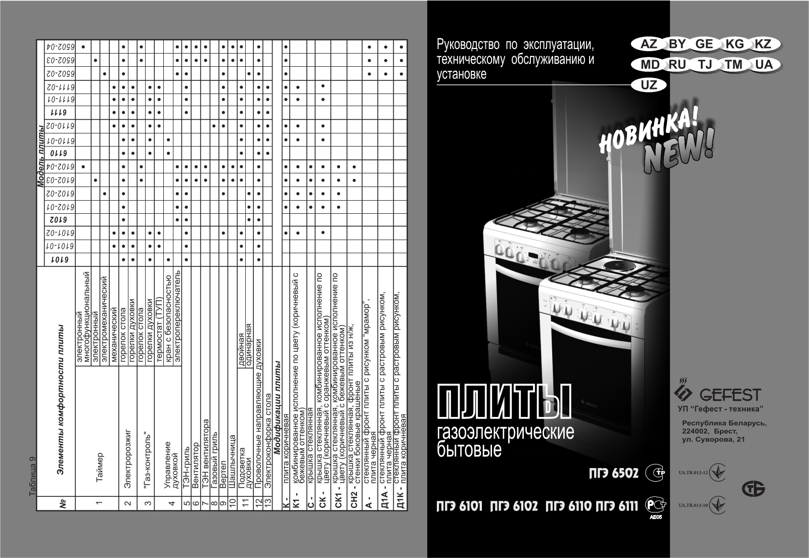 Gefest ПГЭ 6110-02 User Manual