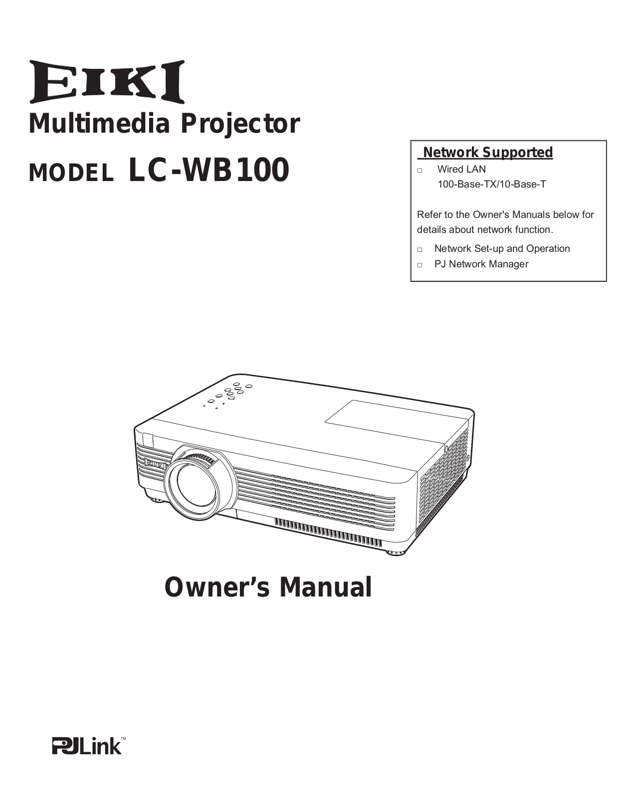 EIKI LC-WB100 User Manual