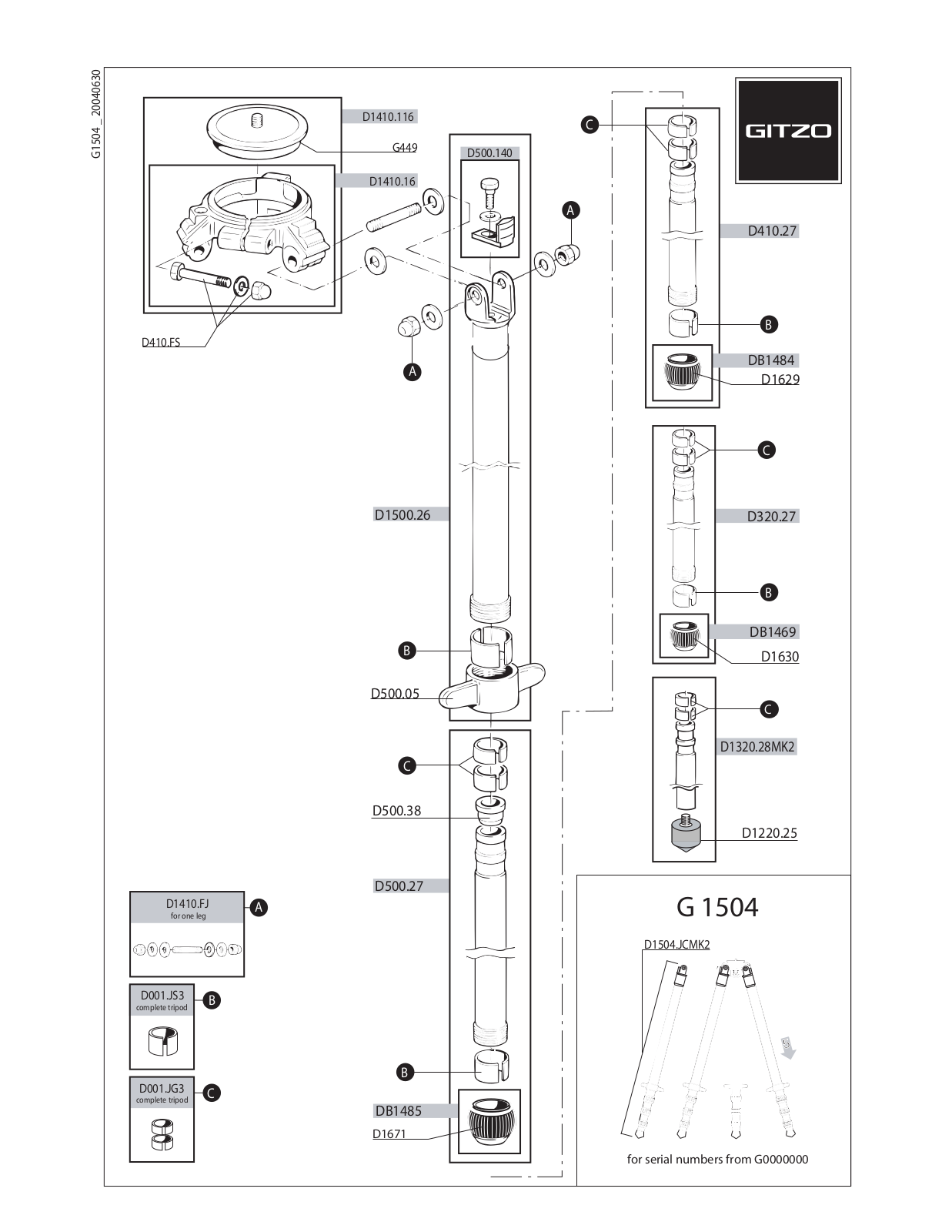 Gitzo G1504 User Manual