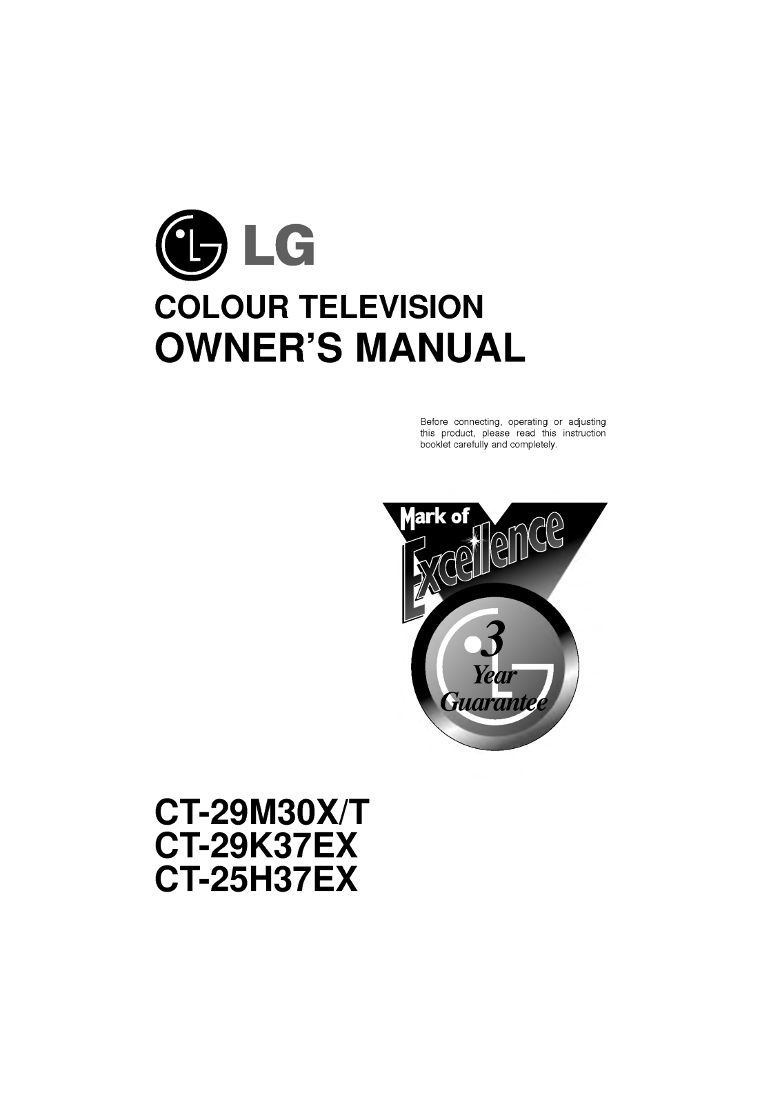 LG CT-29M30X User Manual