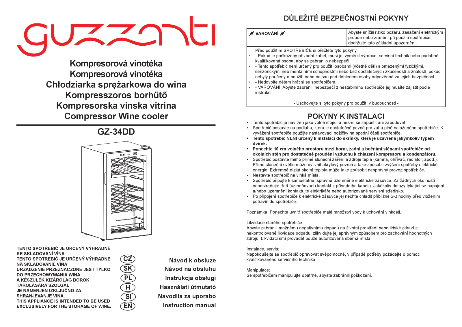 Guzzanti GZ 34DD User Manual