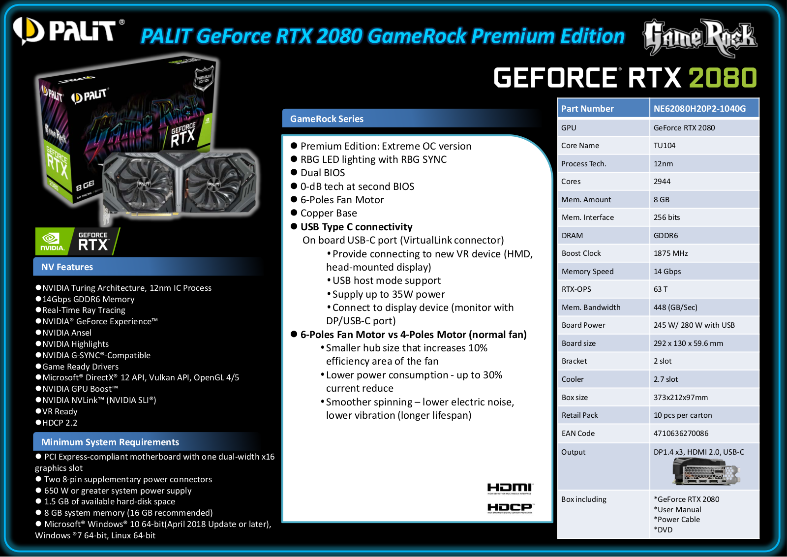 Palit RTX 2080 GameRock Premium User Manual