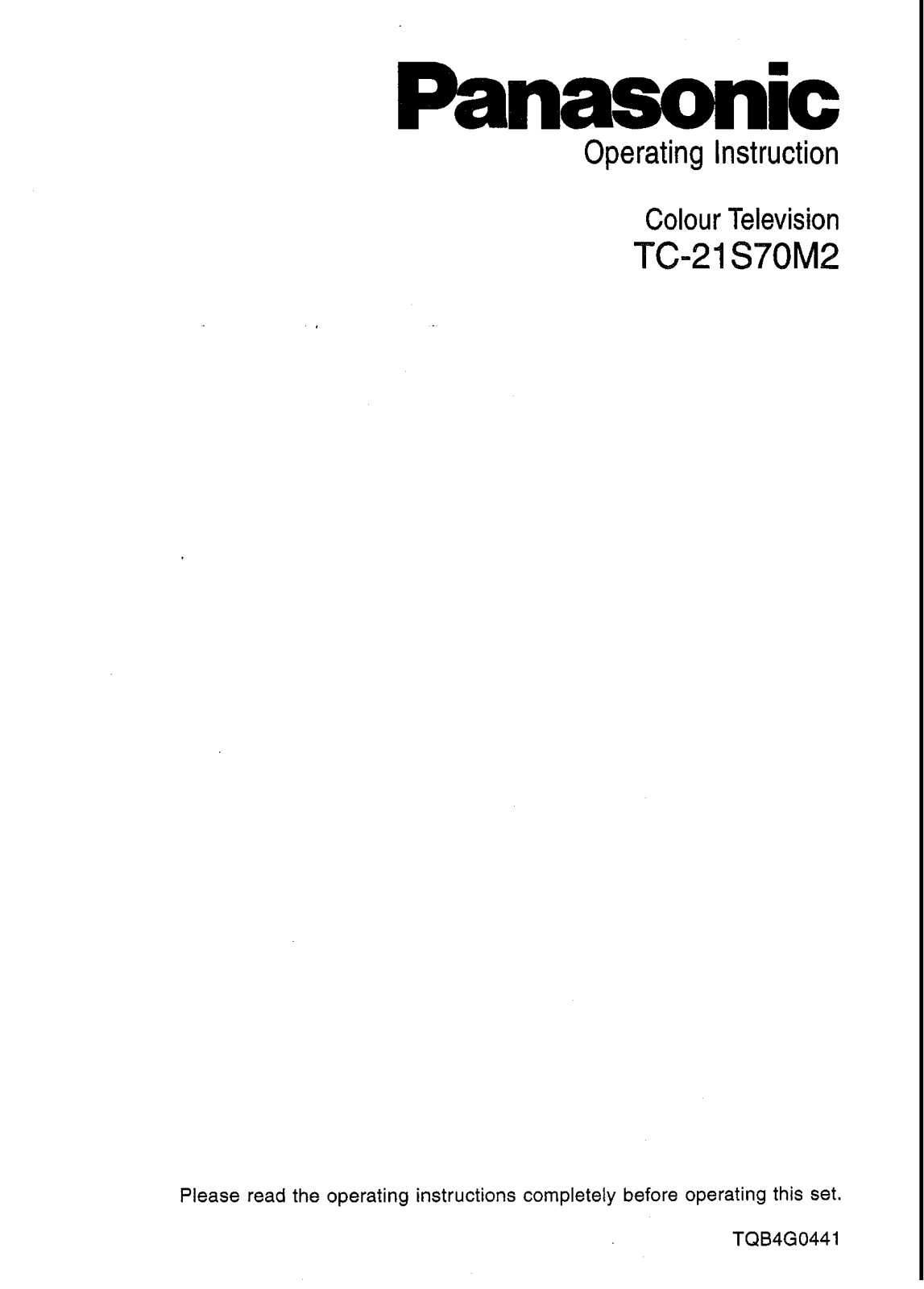 Panasonic TC-21S70M2 User Manual