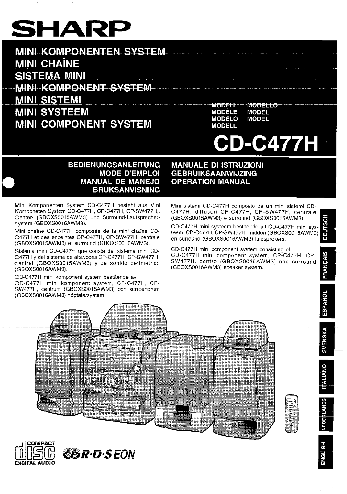 Sharp CD-C477H User Manual