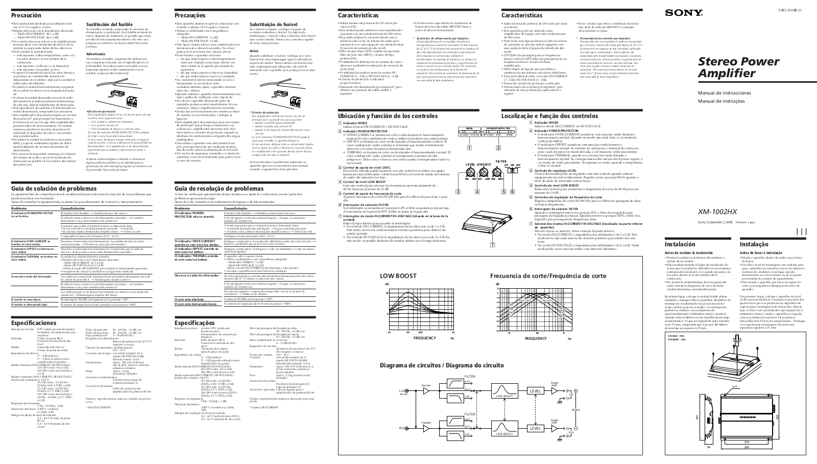 Sony XM-1002HX User Manual