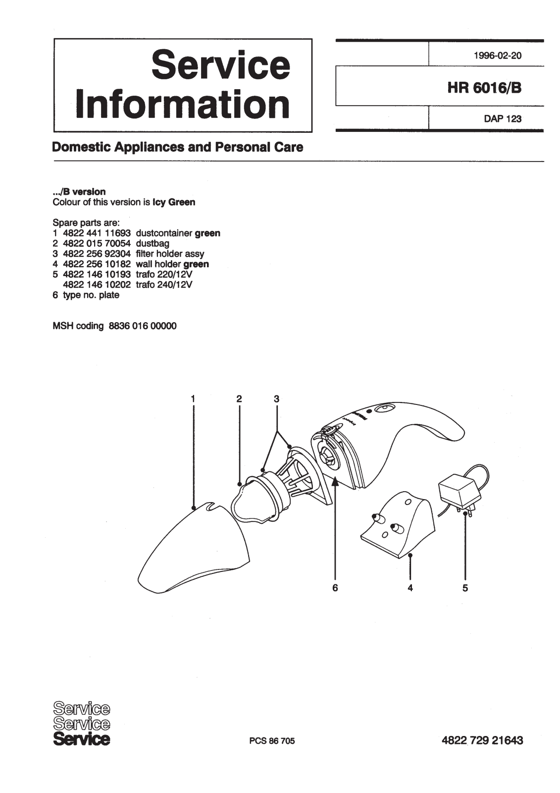 Philips HR 6016-B Service Manual