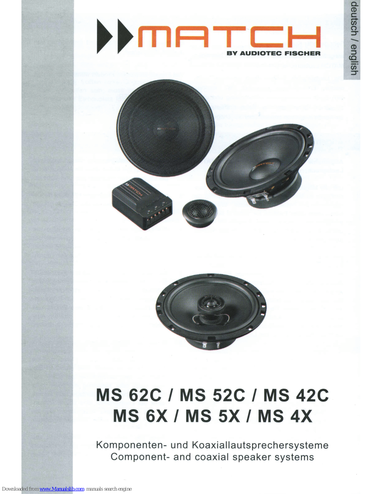 Match MS 42C, MS 62C, MS 52C, MS 6X, MS 5X User Manual - ManualMachine.com