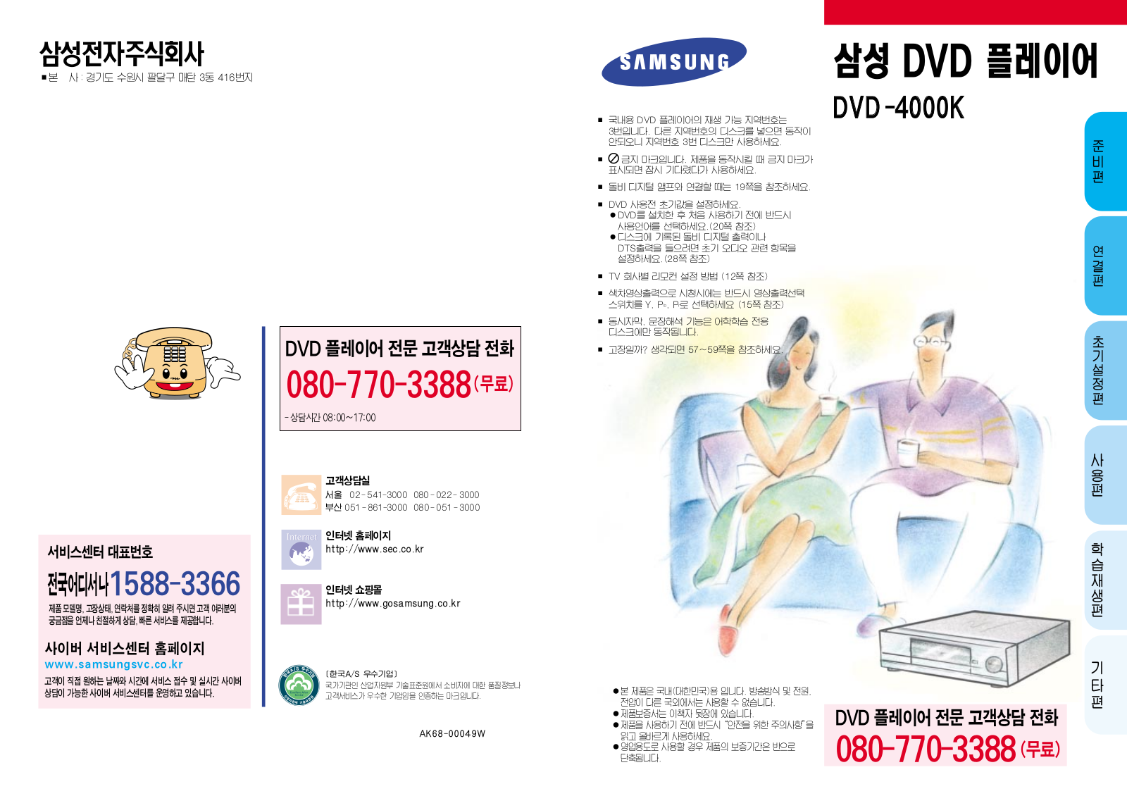 Samsung DVD-4000K User Manual