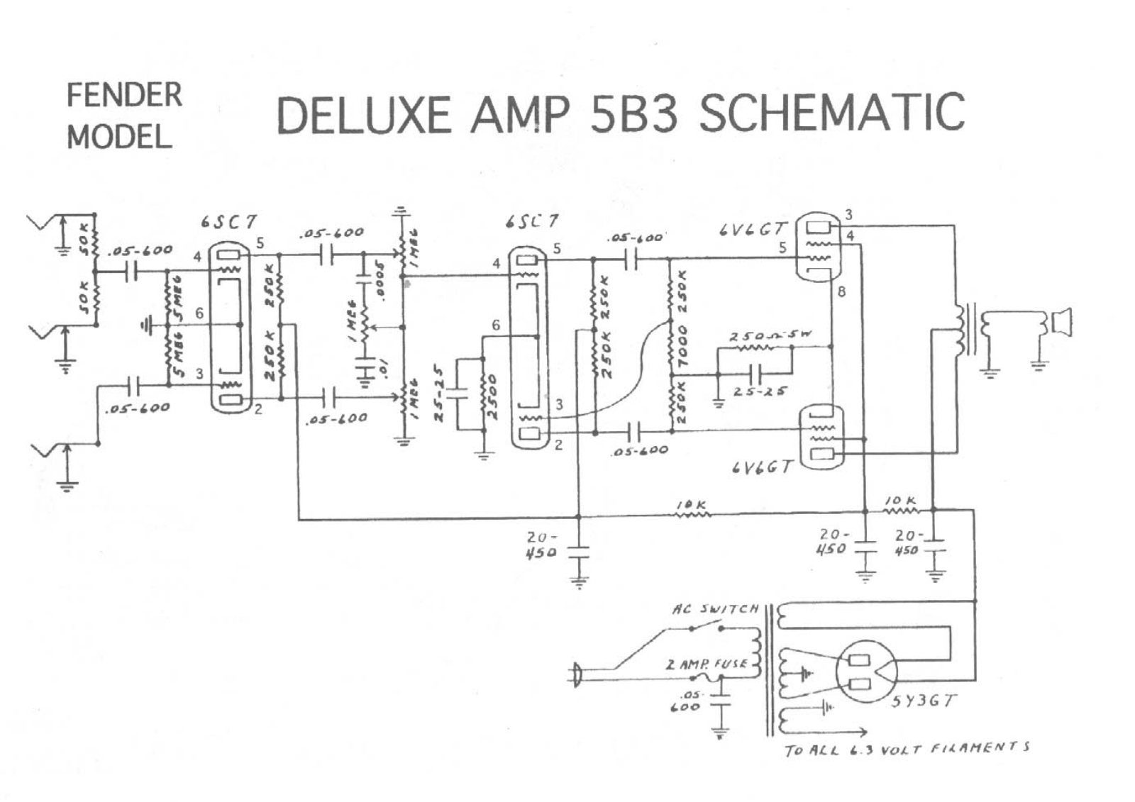 Fender Deluxe-5B3 Schematic