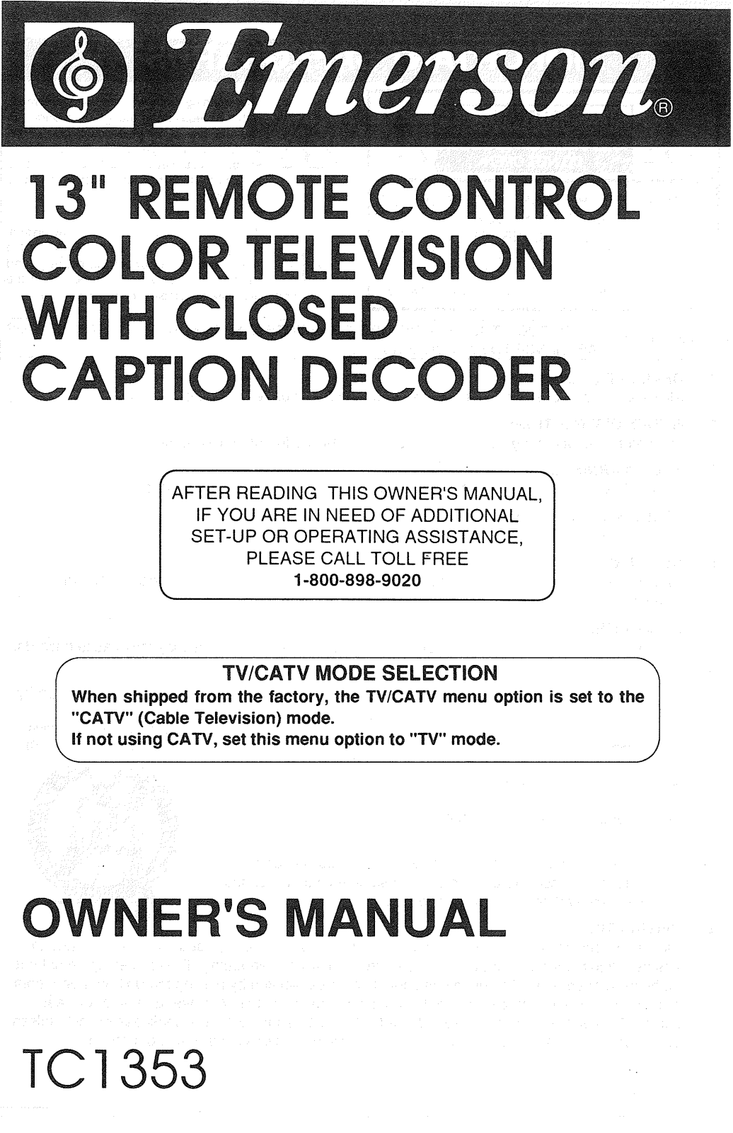 EMERSON TC1353 User Manual