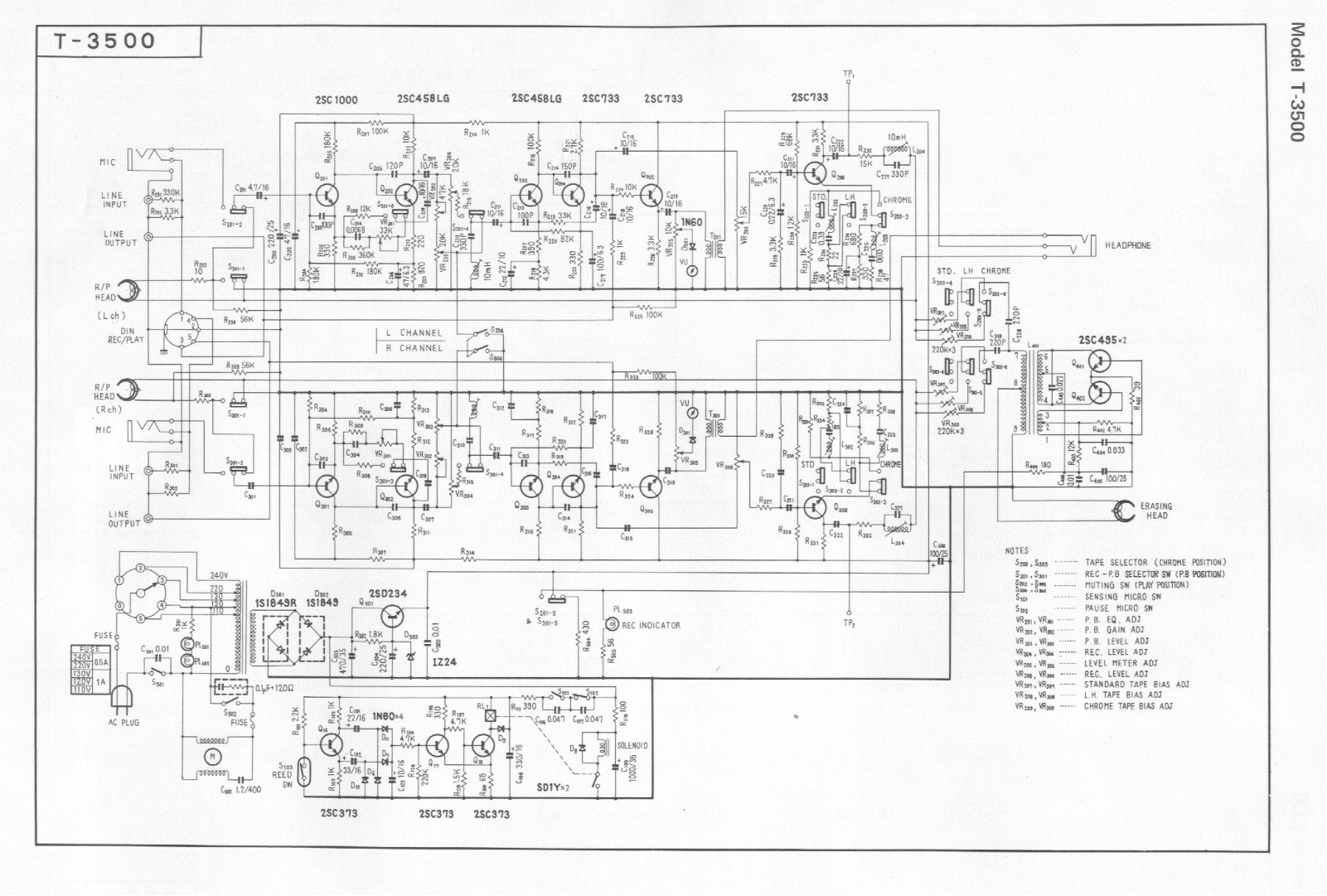 Pioneer T-3500 Schematic