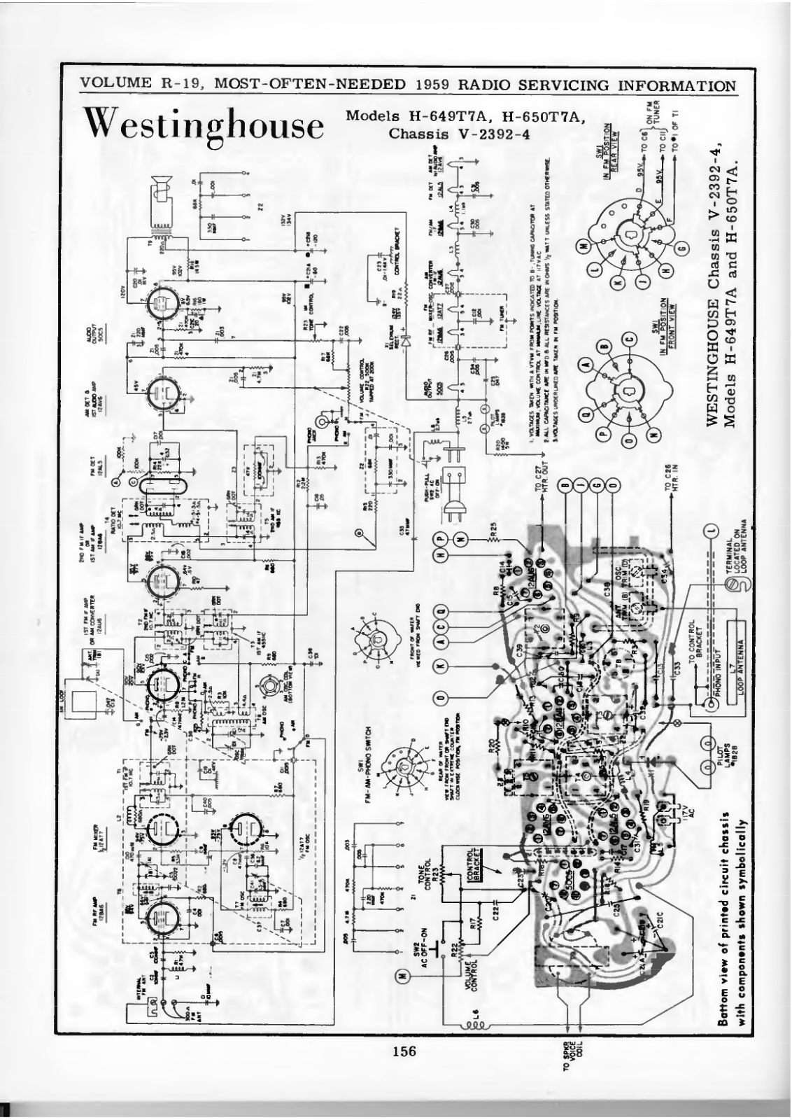 Westinghouse H-649T7A, H-650T7A Schematic