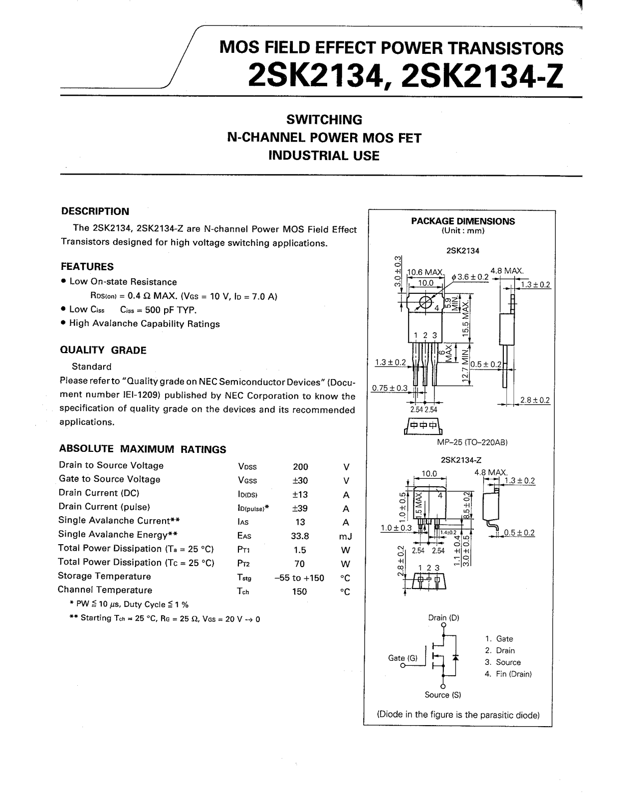 Philips 2sk2134 DATASHEETS