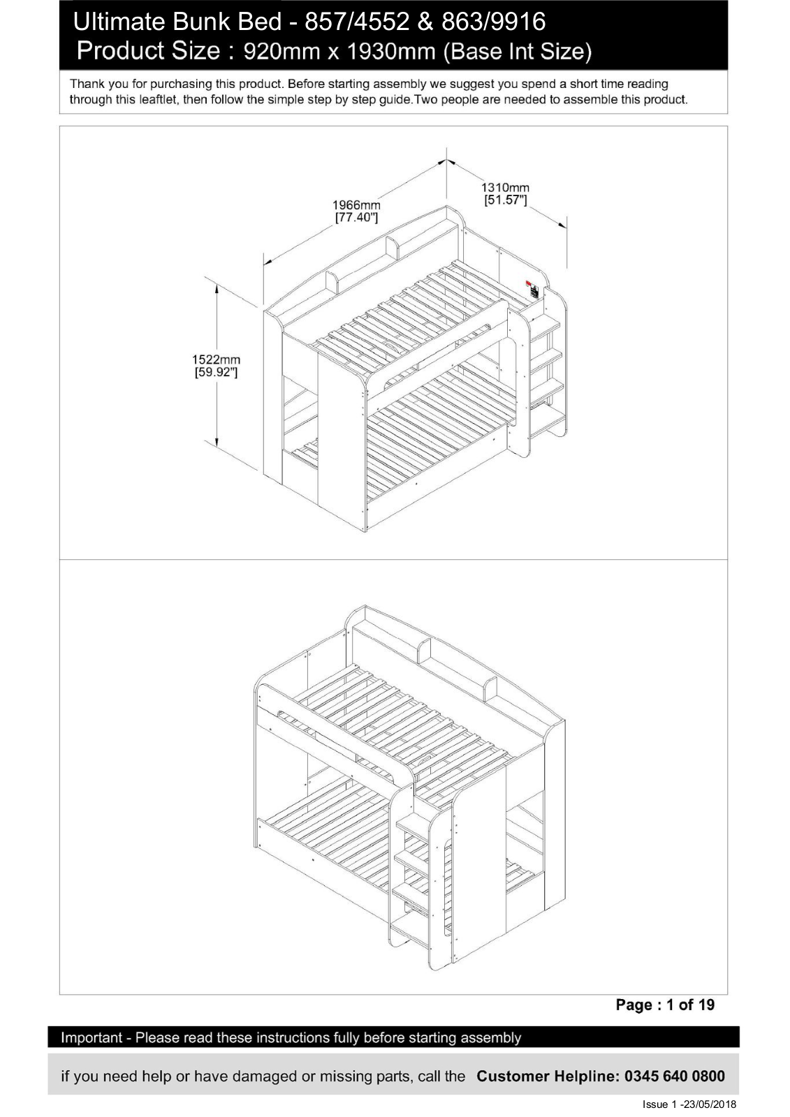 Argos 150.10.044A ASSEMBLY INSTRUCTIONS