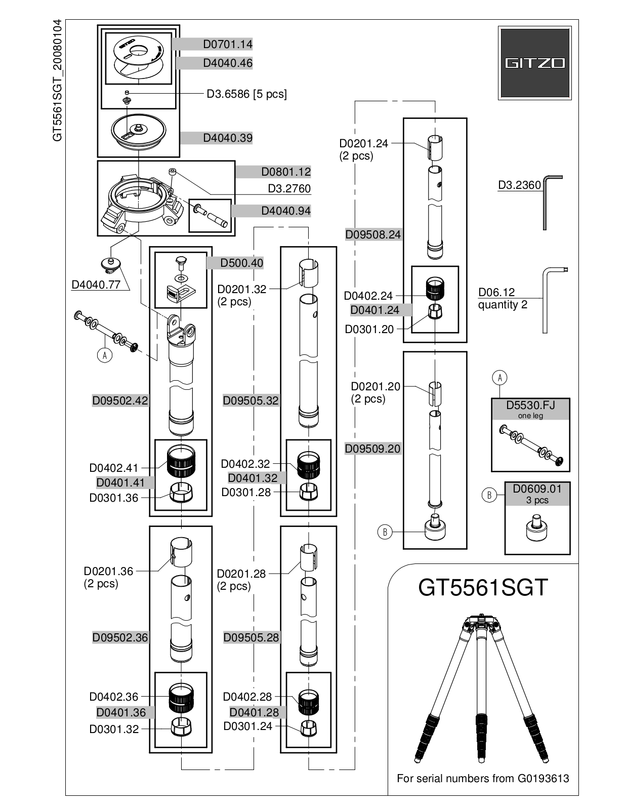 Gitzo GT5561SGT User Manual