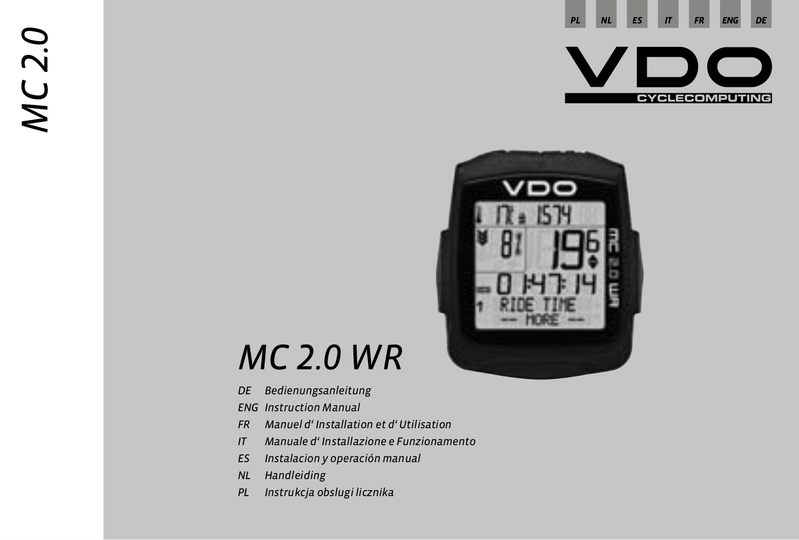 VDO WR MC 2.0 User Manual