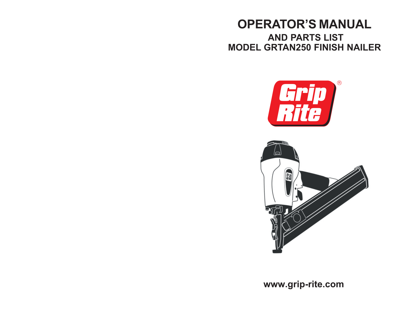 Grip-rite GRTAN250 User Manual