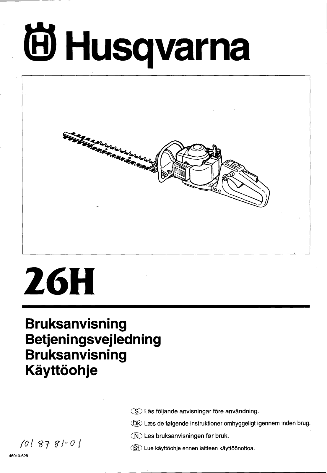 Husqvarna 26 H User Manual